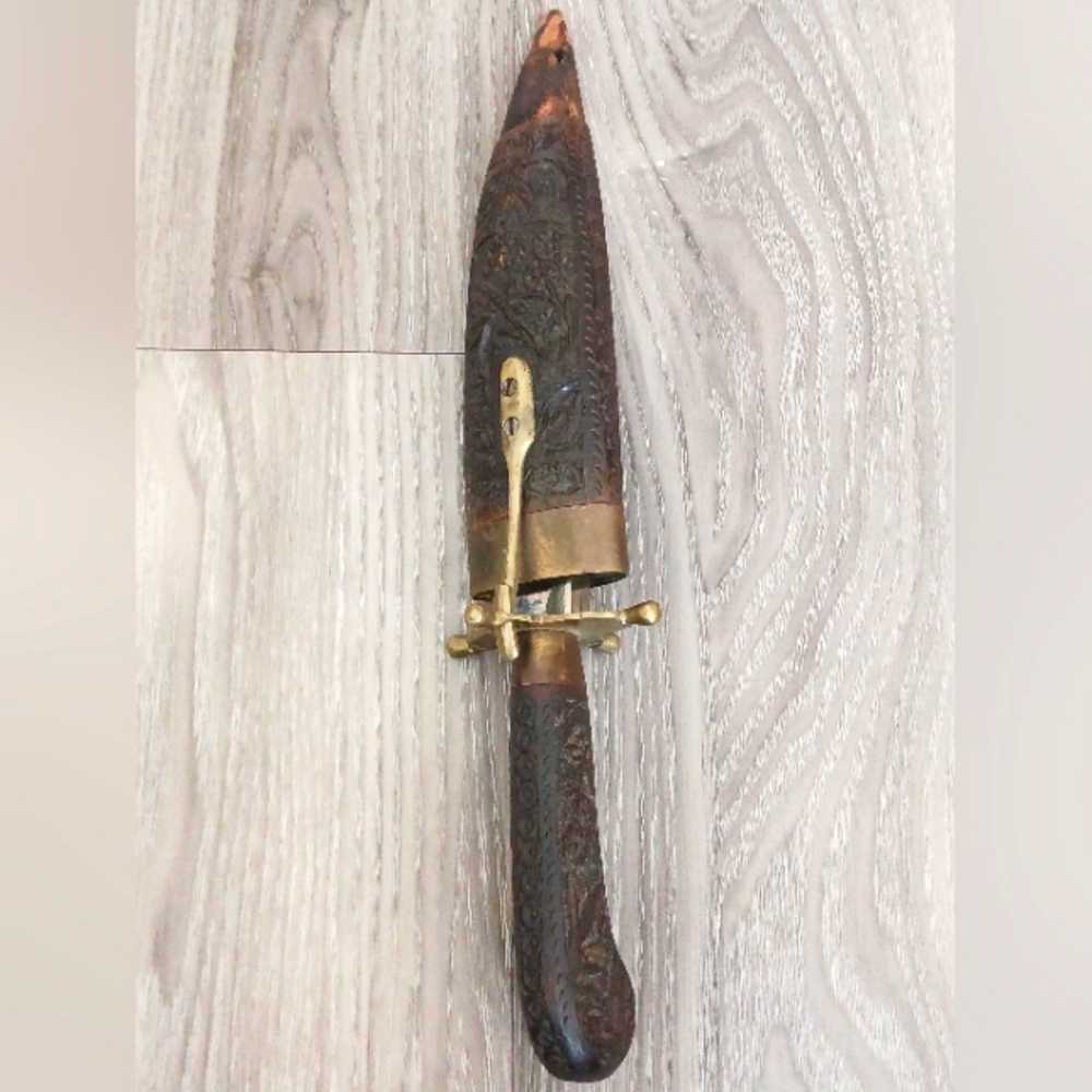 Vintage Antique Wood Meat Two Prong Fork India